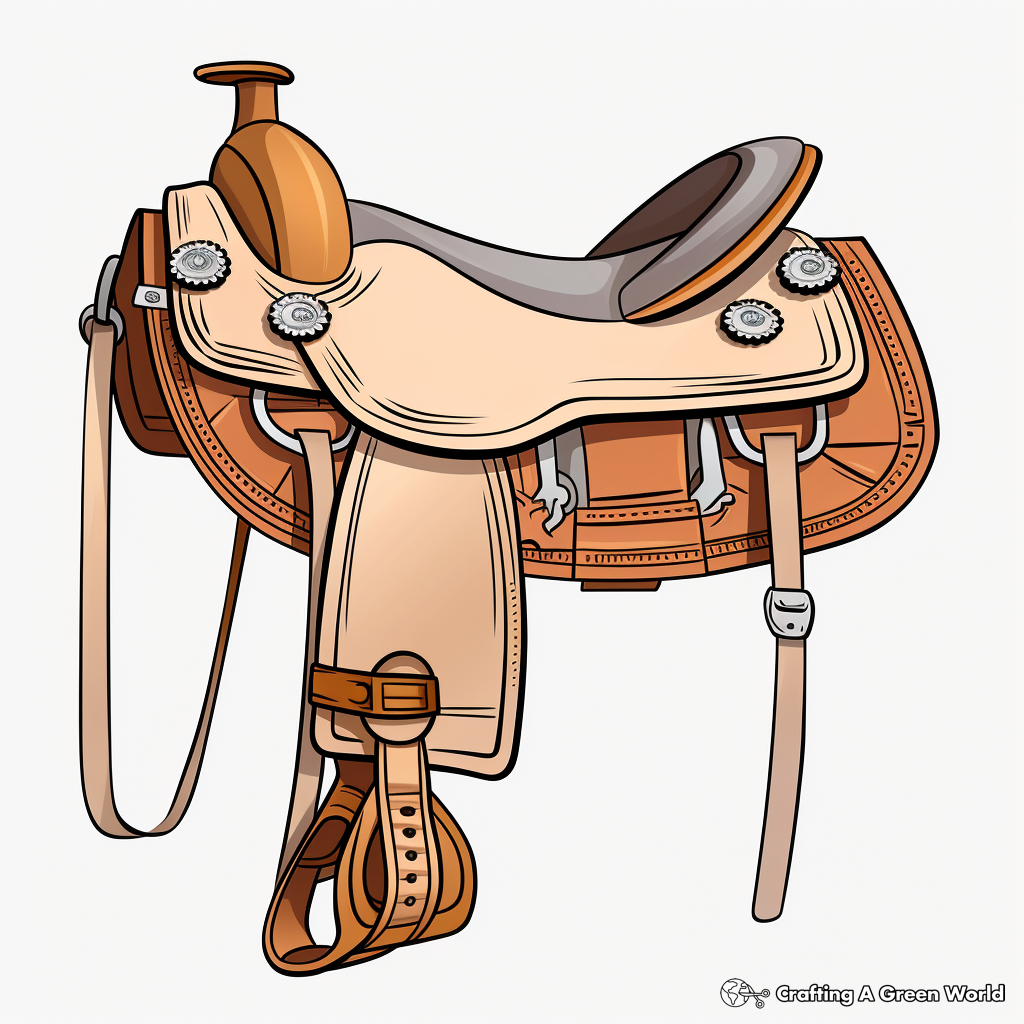 Western Horse Saddle Coloring Pages 4
