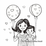 Whimsical Balloon Birthday Theme Coloring Pages for Mom 2