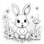 Whimsical Bunny and Flowers Coloring Pages for Relaxation 4