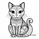 Whimsical Calico Cat Coloring Pages 2