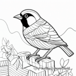 Whimsical Cartoon Black Capped Chickadee Coloring Pages for Children 2