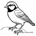 Whimsical Cartoon Black Capped Chickadee Coloring Pages for Children 3