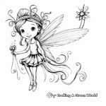 Whimsical Hummingbird and Fairy Coloring Pages 3