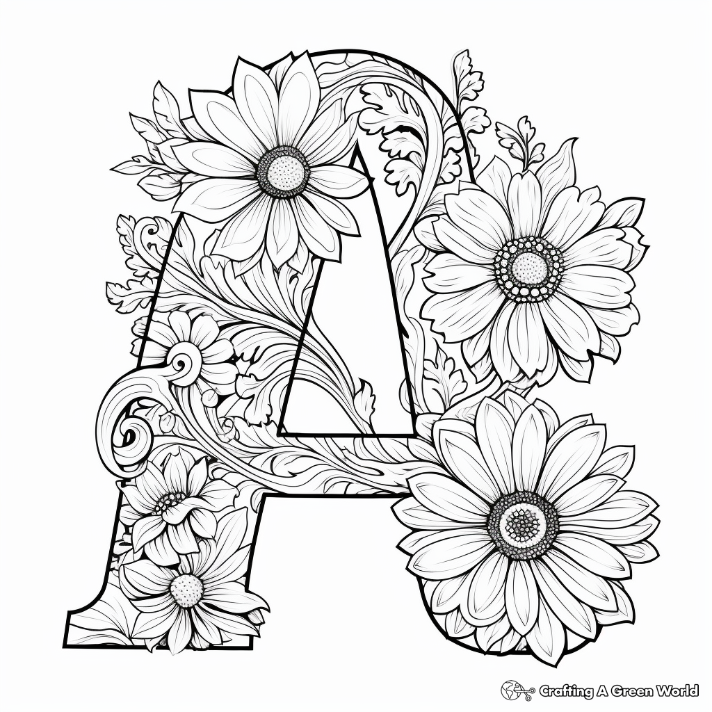 Whimsical Lowercase A Coloring Pages 1