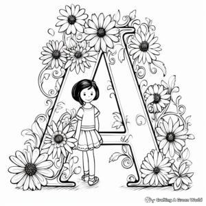 Whimsical Lowercase A Coloring Pages 2