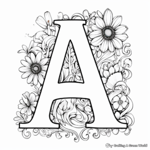 Whimsical Lowercase A Coloring Pages 4