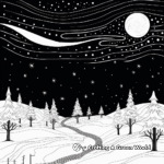 Whimsical Northern Lights Sky Coloring Pages 1