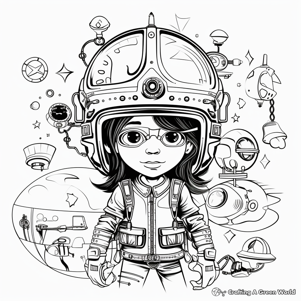 Whimsical Steampunk Digital Art Coloring Pages 3