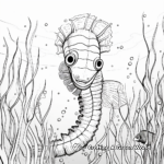 Whimsical 'Thinking of You' Seahorse Coloring Pages 2