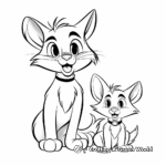 Whimsical Tom and Jerry Coloring Pages 1