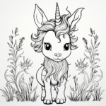 Whimsical Unicorn Coloring Pages 3