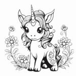 Whimsical Unicorn Coloring Pages 4
