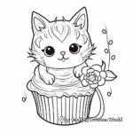 Whimsical Wonderland Cat Cupcake Coloring Pages 1