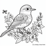 Whimsical Wren and Wildflower Coloring Pages 2