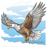 White-tailed Eagle Soaring Through the Clouds Coloring Sheets 2