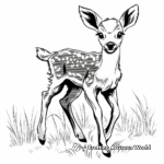 Whitetail Fawn in the Grass Coloring Pages 1