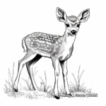 Whitetail Fawn in the Grass Coloring Pages 2