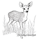 Whitetail Fawn in the Grass Coloring Pages 4