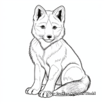 Wild Arctic Fox Chasing Prey Coloring Pages 2