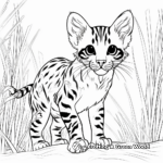 Wild Bengal Cat in the Jungle Coloring Pages 2