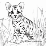 Wild Bengal Cat in the Jungle Coloring Pages 3