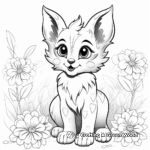 Wild Lynx and Wildflower Coloring Pages 1