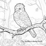 Wild Parrot Jungle Scene Coloring Pages 1