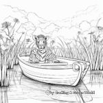 Wildlife and Rowboat Scenery Coloring Pages 1