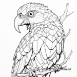 Wildlife Inspired Green Parrot Coloring Pages 2