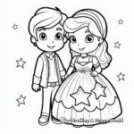 Winter Ball: Princess and Prince Coloring Pages 2