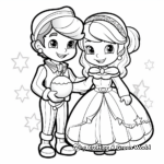 Winter Ball: Princess and Prince Coloring Pages 4