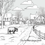 Winter Buffalo Scene Coloring Pages 3