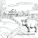 Winter Buffalo Scene Coloring Pages 4