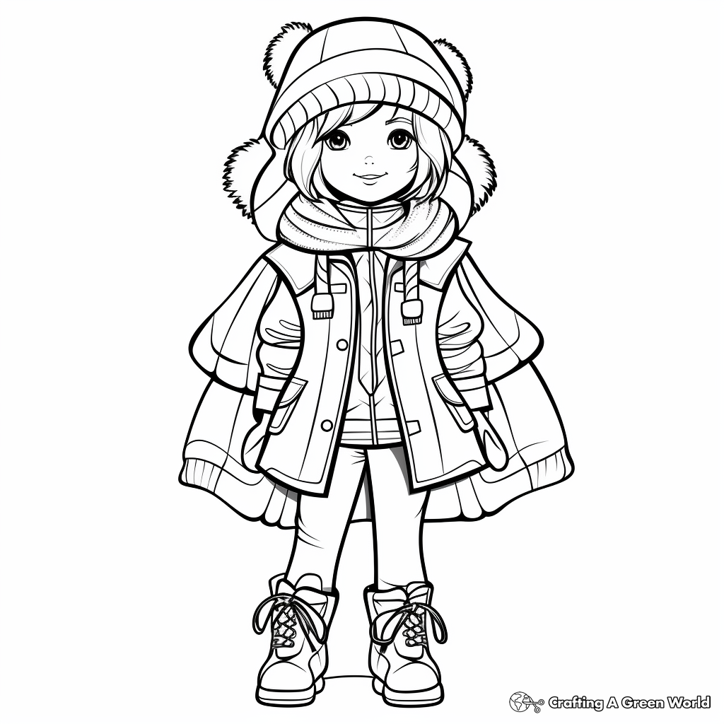 Winter Fashion: Coats and Boots Coloring Pages 1