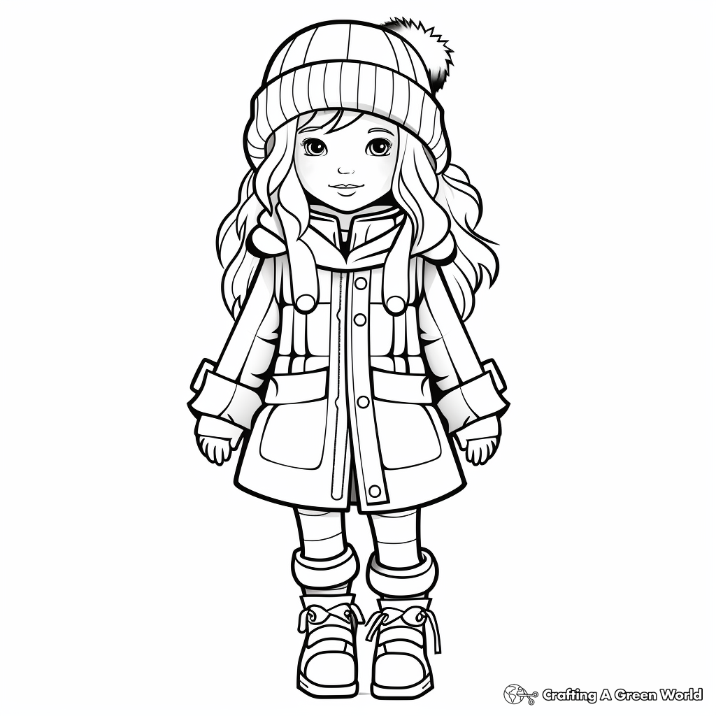 Winter Fashion: Coats and Boots Coloring Pages 4