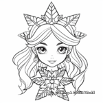 Winter Princess and Crystal Snowflake Coloring Pages 2