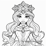 Winter Princess Celebrating Christmas Coloring Pages 1