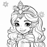 Winter Princess Celebrating Christmas Coloring Pages 2