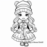 Winter Princess Celebrating Christmas Coloring Pages 4