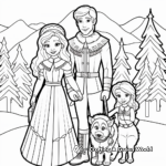 Winter Princess Family Coloring Pages: King, Queen, and Princess 2