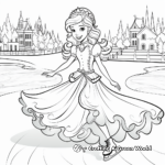 Winter Princess Ice Skating Scene Coloring Pages 3
