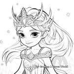Winter Princess with Ice Dragon Coloring Pages 2