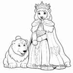 Winter Princess with Polar Bears Coloring Pages 1