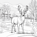 Escena invernal con Big Buck Páginas para colorear 4