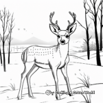 Winter Scene: Mule Deer in the Snow Coloring Pages 3