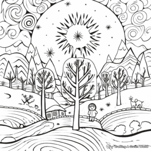 Winter Solstice Celebration Coloring Pages 1
