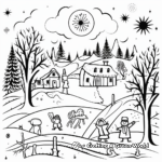 Winter Solstice Folklore Creatures Coloring Pages 1