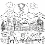 Winter Solstice Folklore Creatures Coloring Pages 2