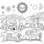 Winter Solstice Folklore Creatures Coloring Pages 3