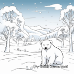 Winter Thematic Polar Bear And Snow Coloring Pages 1